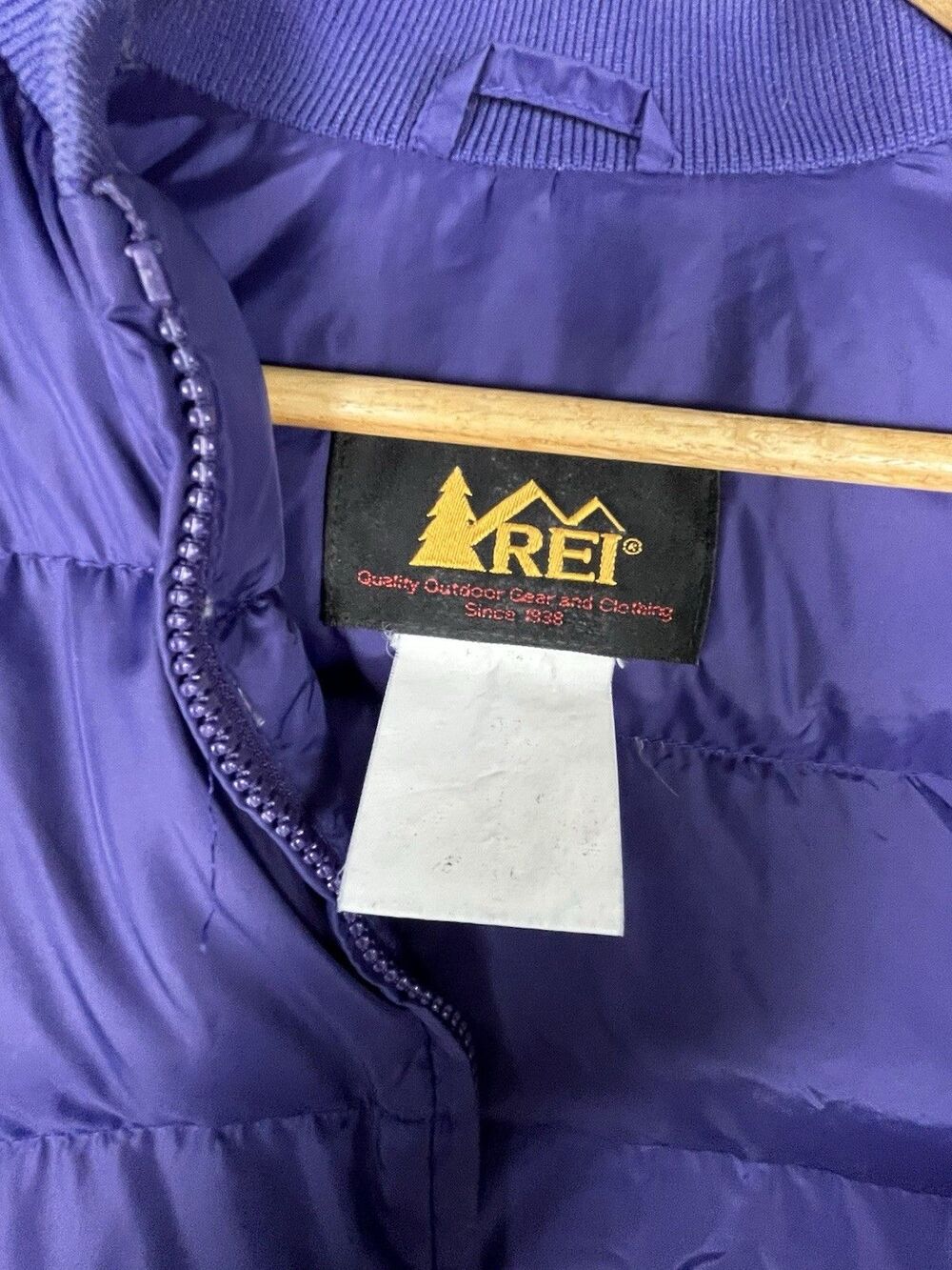 VTG REI Goose Down Puffer Jacket Purple Womens M Bomber Coat Outdoor Warm 90s - Picture 3 of 13